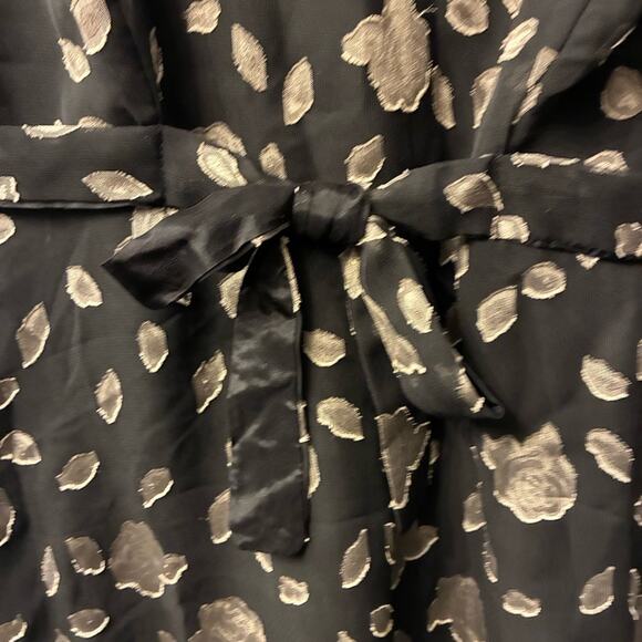 VTG RAMPAGE 90s Y2K Babydoll Dress burnout Whimsigoth Grunge Black Floral 6/8 - Picture 8 of 11